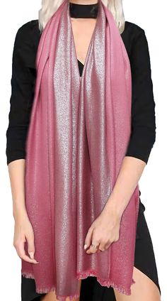 PRICES MAY VARY. Shimmer Material - Shawls and wraps for evening dresses is made of 50% pashmina and 50% polyester (metallic fiber.) Feel that soft, cozy, comfortable and non itch. Two tone scarf double-sided showing two different effects. Shawl Size - Length 71'',Width:27.5''. The large scarf can be wore as a scarf, shawl or wrap for women. Perfect for joy in party activities or wedding of all season. Pashmina Shawl - The shawl great for evening dress, bridesmaid dress or casual wear. These sca Cashmere Pashmina, Camping Outfits, Androgynous Fashion, Large Scarf, Dress Bridesmaid, Scarf Tying, Pashmina Shawl, Pashmina Scarf, Party Activities