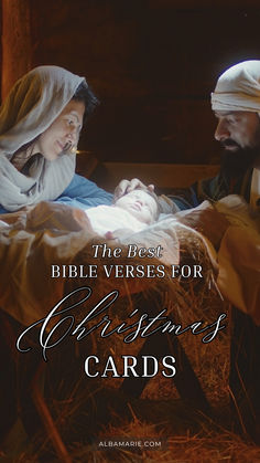 the best bible verses for christmas cards with an image of jesus and baby jesus