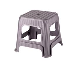 a gray step stool on a white background