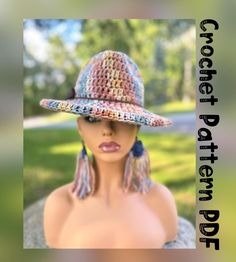 Come make this sassy fedora with me!! This concept is a crochet piece designed to fit over a flat brimmed hat and applied. This is a digital file pdf pattern to create a crochet flat-brimmed fedora, not a finished product. All instructions and supply lists are included in the pattern. Due to the nature of this listing, there are no refunds. There is a FREE video tutorial available for this design: https://youtu.be/HwsnY7qQEMA If you have any other inquiries about this design, please don't hesitate to send me a message. Crochet Brimmed Hat, Fedora Pattern, Crochet Hat With Brim, Crochet Flats, Hat Fedora, Flat Brim Hat, Brimmed Hat, Hat Crochet, Wide Brimmed Hats