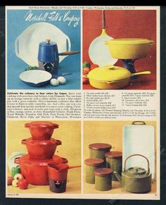 an article in the magazine shows different types of pots and pans