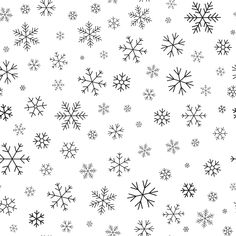 black and white snowflakes on a white background