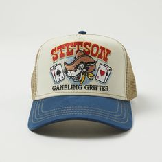 Stetson’s new line of classic American trucker caps draw on playful design, and vibrant colour options. The perfect cap to throw a touch of interest into your outfit, this piece has been cut with the iconic wide front panel with embroidered patch, and features cotton side panels for protection from the elements, and an adjustable back strap. An all cotton sweatband has been included for comfort, and the Stetson name shines through in the quality of construction. Mesh Trucker Cap Wide front panel Cap Men Fashion, Workwear Boots, Denim Repair, Moc Toe Boots, Mountaineering Boots, Men Suede, Cap Fashion, New Line