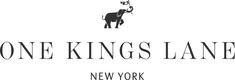 one kings lane logo with an elephant holding a balloon in it's trunk and the words, new york