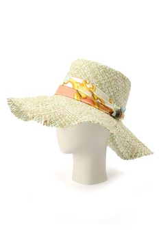 This eye-catching straw hat is charmed with a vibrant floral-printed satin band for a style that will complement both pool or beach looks. Paper straw/textile Spot clean Imported Beach Looks, Straw Sun Hat, Paper Straws, Beach Look, Kurt Geiger, Anniversary Sale, Sun Hat, Straw Hat, Floral Printed