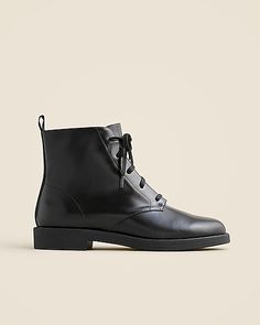 J.Crew: Lace-up Ankle Boots In Leather For Women 2024 Shoes, Hair Wrap Scarf, Loafer Sneakers, Lace Up Ankle Boots, Scarf Hairstyles, Jewelry Bags, Sneaker Boots, Nice Shoes, Heeled Boots