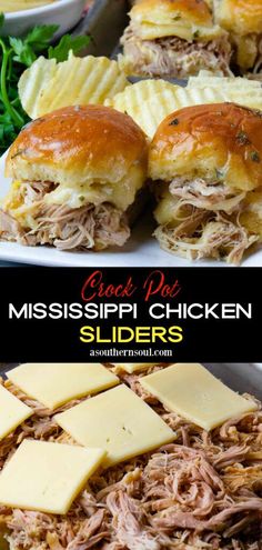 pulled pork sliders with cheese on the side