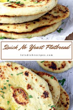 No Yeast Flat Bread, No Yeast Flatbread, Wraps And Sandwiches, Honey Oat Bread, Recipes With Yeast, Recipes With Naan Bread