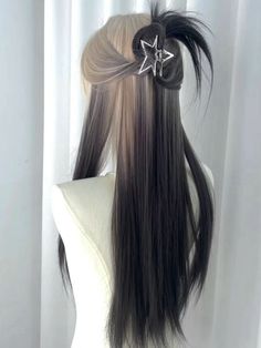 Cosplay Hairstyles, Black Lace Wig, Black And White Ombre, Black And Blonde Ombre, Kpop Hair, Hair Streaks, White Ombre, Wigs For Sale, Ombre Hair Color