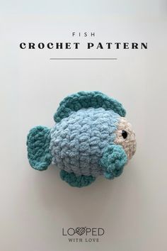 a crocheted fish is shown on the cover of a book that reads, fish crochet pattern