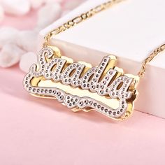 Item：2020NE0130 Material: Copper, 925 Sterling Silver. Color: Gold. Process: Gold plated. Chain Length: 14",16",18",20",22". Recipient: Women, Mom, Wife, Girl Friend, Children. Product Type: Personalized Jewelry. Gift Type: Necklace. Occasions: Valentine's Day, Mother's Day, Christmas, Birthday, etc. Necklace Type: Name Necklace. Brand: Silviax Jewelry. Valentine's Day Gold Custom Name Necklace, Valentine's Day Custom Name Gold Necklace, Custom White Nameplate Necklace, Custom Gold Name Necklace For Valentine's Day, Custom Gold Necklace With Name For Valentine's Day, Custom Name Gold Necklace For Valentine's Day, Gold Custom Nameplate Necklace For Valentine's Day, Customized Gold Name Necklace For Valentine's Day, Customized Gold Heart Name Necklace