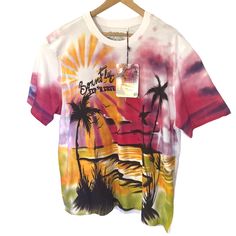 Born Fly Bold Graphic T-Shirt Mens 3xl Premium Tee Spray Paint Tagged Palm Tree/Beach Print. Msrp $44.00. 100% Cotton. Armpit To Armpit Is 26.5 Inches. Length Is 33 Inches. Flat Rate Shipping Charge. Casual Multicolor T-shirt For Beach Season, Multicolor Short Sleeve T-shirt For Beach, Tropical Multicolor Crew Neck Top, Relaxed Fit Multicolor T-shirt For Vacation, Tie Dye Short Sleeve Vacation T-shirt, Tropical Multicolor Graphic Print T-shirt, Tropical Multicolor Graphic T-shirt, Tropical Style Relaxed Fit Printed T-shirt, Tropical Printed Relaxed Fit T-shirt