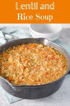 Lentil and Rice Soup in a bowl. Rice Soup Instant Pot, Lentil And Rice, Chunky Soup, Warm Soup Recipes, Stews Recipes, Vegetable Soups, Soup Instant Pot, Soups Recipes, Rice Soup Recipes