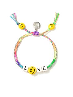 Love to see you smile 😃 6" Adjustable silver rainbow threadwork Drawstring closure (extendable up to 8") Silver plated brass hardware Ceramic charms Handmade in New York City. Due to the handmade nature of our products, some charms may vary in color and style or be replaced if unavailable. Please allow 5-7 business days for production. Adjustable Multicolor Beaded Sterling Silver Bracelets, Adjustable Multicolor Sterling Silver Beaded Bracelets, Cheerful Adjustable Multicolor Friendship Bracelets, Whimsical Silver Beaded Adjustable Bracelets, Cheerful Multicolor Adjustable Friendship Bracelets, Rainbow Sliding Knot Bracelet, Colorful Adjustable Playful Friendship Bracelets, Cheerful Adjustable Friendship Bracelets As Gift, Fun Nickel-free Jewelry For Friendship