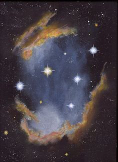 an artistic painting of stars in the sky