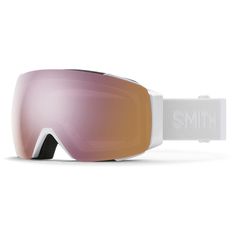 the smith goggles in white with pink lens