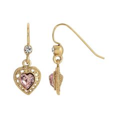 These 1928 Gold Tone Heart Drop Earrings are perfect for gifting to someone or for yourself. These 1928 Gold Tone Heart Drop Earrings are perfect for gifting to someone or for yourself. DETAILS Length: 1.2 in. Backings: fishhook Metal: alloy Plating: gold tone Finish: polished Not appropriate for children 14 years old and younger. Size: One Size. Color: Purple. Gender: female. Age Group: adult. 1928 Jewelry, Light Sapphire, Vintage Inspired Jewelry, Beaded Drop Earrings, Heart Drop Earrings, Amethyst Purple, Wedding Watch, Clear Crystals, Crystal Drop