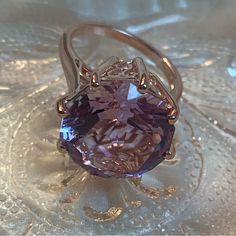 Genuine Rose De France Amethyst Solitaire “Cocktail” Ring. This Gorgeous Gemstone Boasts 14.85 Carats!! Set In Vermeil Rose Gold Over .925 Sterling Silver In A Beautiful Setting. Size 8-8 1/2. Comes New In Box For Safekeeping And Gift Giving. Nwt Goddess Crystals, Quinceanera Themes Dresses, Quinceanera Themes, Crystal Goddess, 2 Rings, Ring Color, Ruby Lane, Cocktail Ring, Purple Gold