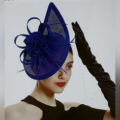 Royal Blue, Excellent Quality, Clip Or Band, Church Hat, Tea Hat, Party, Costume, British, New With Tags! Blue Short Brim Fascinator For Summer, Blue Fascinator With Short Brim For Summer, Summer Blue Fascinator With Short Brim, Blue Mini Hat For Beach, Blue Short-brimmed Fascinator For Summer, Blue Costume Hats And Headpieces For Races In Spring, Blue Costume Hats And Headpieces For Spring Evenings, Blue Summer Fascinator Hat, Blue Mini Hats For Spring Beach Occasions