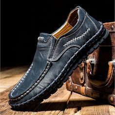 Category:Casual Shoes,Loafers  Slip-Ons; Upper Materials:Leather; Embellishment:Splicing; Season:Summer,Spring; Gender:Men's; Activity:Walking; Toe Shape:Square Toe; Style:Casual,Vintage; Outsole Materials:Rubber; Occasion:Daily,Outdoor; Closure Type:Loafer; Function:Slip Resistant,Breathable,Comfortable; Pattern:Solid Colored; Listing Date:07/06/2023; 2024 Trends:Handmade Shoes,Driving Loafers,Moccasin; Foot Length:; Foot Width:; SizeChart1_ID:2:184042; Size chart date source:Provided by Suppli Mens Slip On Loafers, Gents Shoes, Driving Loafers, Leather Slip On Shoes, Business Shoes, Leather Moccasins, Waterproof Shoes, Casual Loafers, Shoes Loafers