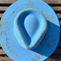 One Of A Kind Western Hat Western Hats, Custom Branding, Fedora, Cowboy Hats, Women Accessories, Hats, Blue, Women Shopping, Color