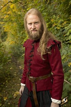 Aramis Doublet - Red | Of Science & Swords In Your Arms, Frock Coat, Men In Uniform, Polyester Satin, Character Outfits, Gothic Fashion, Swords, Red Leather Jacket, Heavy Cotton