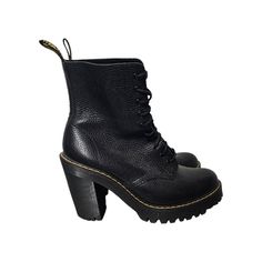 Dr. Martens Women's Kendra 10-Eye Heel Platform Boots Black Aunt Sally Practically New. There Is A Small Scuff/Wear On The Heel As Shown In Photo Never Worn Platform Boots Black, Shoes Dr Martens, Dr Martens Womens, Black Platform Boots, Dr Martens Shoes, Martens Shoes, Moto Boots, Platform Boots, Boots Black