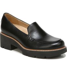 Naturalizer Cabaret Platform Lug Sole Loafer - WIde Width Available (Women) | Nordstromrack Naturalizer Shoes, Cabaret, Heeled Loafers, Lug Sole, Black Faux Leather, Leather Loafers, Loafers For Women, Womens Flats, Loafers Men