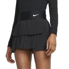 Nike Dri Fit Black Pleated And Tiered Skirt Size Xs. New. Nwt Black Fitted Tiered Tennis Skirt, Nike Fitted Tennis Skirt, Nike Fitted Pleated Skirt, Nike Fitted Mini Skort, Black Pleated Tiered Skort, Fitted Nike Pleated Skirt, Black Tiered Pleated Skort, Nike Fitted Skirt, Nike Fitted Mini Skirt