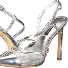 Nine West Women's Timie Pump, Silver, Size 5.5 Brand New In Original Box! Lowest Price Anywhere For This Style! Quick And Secure Shipping From Boston, Ma Silver Patent Leather Heels For Spring, Silver Patent Leather Heels With Wrapped Heel, Silver Heels With Round Toe, Silver Almond Toe Heels In Synthetic, Silver Almond Toe Synthetic Heels, Silver Synthetic Heels With Wrapped Heel, Silver High Heel Shoes, Heels Silver, Pump Heels