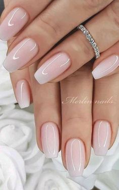 Wedding Nail Ideas, Natural Acrylic Nails, Nails Bridesmaid, Nails For Bride, Wedding Nails French, Colorful Nail, Wedding Nail