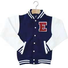 Trendy Fashion VARSITY BASEBALL JACKET UNISEX PERSONALISED WITH GENUINE US COLLEGE LETTER E, Womens-jacket Varsity Baseball Jersey With Team Name For College, Varsity College Baseball Jersey With Team Name, Team-colored Varsity Baseball Jersey With Letter Print, Varsity Style Team-colored Baseball Jersey With Letter Print, College Team-colored Cotton Baseball Jersey, College Baseball Jersey In Team Colors, Varsity Baseball Jersey With Name Print, Varsity Baseball Jersey With Name Print For Sports Season, Blue Varsity Baseball Jersey