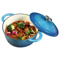 PRICES MAY VARY. 🔥Self-circulating Lid:This dutch oven pot is design with circulating shower type lid,designed to catch steam as it rises in the pot&condense the steam back into water inside the lid,evenly fall on the food to maintain the original nutrition. 🔥Porcelain Enamel Coating: The 5 QT cast iron dutch oven features smooth porcelain enamel coating,provides a great heat conductor. And it proven to effectively distribute & retain heat for an even & consistent temperature throughout the en Dutch Oven Cast Iron, Dutch Oven Camping, Dutch Ovens, Cooking Soup, Southern Kitchens, Steam Oven, Cast Iron Pot, Cast Iron Dutch Oven, Soups Stews