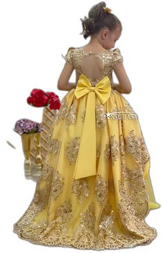 Elegant Yellow Banquet Dress, Gold Gown With Gold Embroidery For Gala, Yellow Ball Gown For Wedding, Elegant Yellow Ball Gown Dress, Yellow Floor-length Ball Gown For Party, Elegant Yellow Floor-length Ball Gown, Yellow Floor-length Party Ball Gown, Elegant Floor-length Princess Dress For Banquet, Festive Gold Gown For Prom