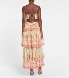 Zimmermann Laurel Frill Dress – Luxandluxy Vacation Dress With Lace Trim And Tiered Skirt, Summer Tiered Skirt Dress With Lace Patchwork, Summer Dresses With Lace Patchwork And Tiered Skirt, Spring Dress With Lace Trim And Tiered Skirt, Spring Tiered Dresses With Crochet Trim, Summer Lace Dress With Floral Print, Lace Trim Tiered Skirt Dresses For Daywear, Daywear Dress With Lace Trim And Tiered Skirt, Tiered Lace Trim Dress For Vacation