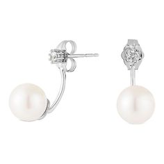 The harmonious combination of lustrous pearls and sparkling diamonds make these 14k white gold earrings a timeless and versatile addition to your jewelry collection. Click on this JEWELRY & WATCHES GUIDE to learn about fit, styles, materials and more! The harmonious combination of lustrous pearls and sparkling diamonds make these 14k white gold earrings a timeless and versatile addition to your jewelry collection. Click on this JEWELRY & WATCHES GUIDE to learn about fit, styles, materials and mo White Gold Diamond Pearl Earrings Fine Jewelry, Timeless Diamond White Pearl Earrings, Classic Diamond Pearl Earrings In White Gold, Timeless White Gold Pearl Earrings With Brilliant Cut, Timeless White Gold Pearl Earrings With Diamond Accents, Classic White Gold Diamond Pearl Earrings, Timeless Brilliant Cut White Gold Pearl Earrings, White Gold Akoya Pearl Diamond Earrings For Formal Events, Formal Akoya Pearl Diamond Earrings With Diamond Accents