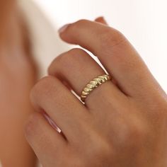 Croissant Dome 10k Solid Gold Ring, Gold Twist Ring, Minimalist Fine Jewelry, Gift For Her, Statement Ring, Dome Ring, Everyday Gold Jewelry The word 'ring' has two meanings. Rings are one of the most widely celebrated types of jewelry all over the world. These awesome rings features Elegant and dainty Shape. The antique pattern make the ring so dainty and minimalist that you can wear it every day. A perfect gift for anniversaries, birthdays, and graduations, this piece is so cute and sophistica Everyday Gold Jewelry, Gold Twist Ring, Everyday Jewelry Gold, Gold Dome Ring, Word Ring, Shopping Wishlist, Ring Everyday, Ringe Gold, Dome Ring