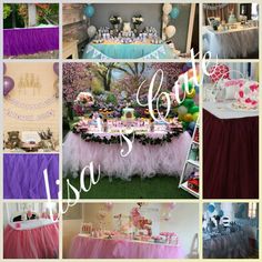 a collage of photos with different themes and colors for a birthday party or baby shower