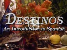 the title for destinoos is displayed in front of an arrangement of flowers and other items