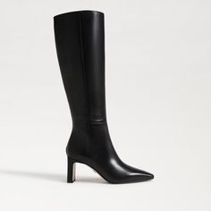 Level up your closet with a tall boot. Sylvia is a knockout silhouette complete with a sleek pointed toe and luxe leather upper. Just add slim pants or a sleek dress for an instantly polished look. Wide Calf Knee High Boots, Timeless Boots, Sleek Dress, Beauty Balm, Wide Calf, Black Leather Boots, Tall Boots, Chic Dress, Polished Look