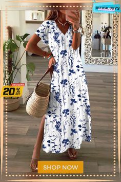 Women's Shift Dress Short Maxi Dress Short Sleeve Floral Print Summer Fall V Neck Casual Geometric Printed Dress Short Maxi, Maxi Dress Short, Short Maxi Dress, Womens Shift Dresses, Dress Short Sleeve, Printed Dress, Plus Size Casual, Dress Short, Summer Fall