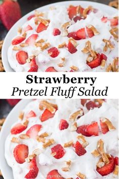 this strawberry pretzel fluff salad is so good and it's ready to be eaten