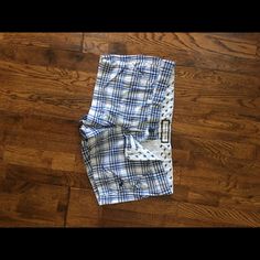 Brand New Never Worn I’ve Outgrown Super Cute White And Blue Plaid Shorts Pet And Smoke Free Home Preppy Short Length Beach Bottoms, Preppy Blue Cotton Shorts, Preppy Cotton Beach Shorts, Preppy Cotton Shorts For The Beach, Preppy Cotton Shorts For Beach, Preppy Blue Bottoms With Pockets, Preppy Blue Cotton Bottoms, Blue Plaid Shorts, Future Mom