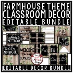 the farmhouse theme classroom decor bundle