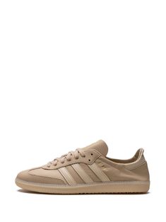 "Find ADIDAS Samba Decon \"magic Beige\" Sneakers on Editorialist. beige calf leather smooth grain signature 3-Stripes logo logo stamp to the front signature trefoil logo detail contrasting heel counter round toe front lace-up fastening branded insole rubber outsole These styles are supplied by a premium and authenticated sneaker marketplace. Stocking only the most sought-after footwear, they source and curate some of the most hard to find sneakers from around the world." Samba Decon, Beige Sneakers, Logo Shoes, Black Gums, Latest Sneakers, Warm Autumn, Adidas Samba, Logo Stamp, Adidas Logo