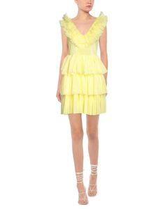 mesh fabric, ruffles, solid color, deep neckline, sleeveless, fully lined, no pockets, trapeze style , Color: Yellow , Size: ONESIZE Spring Sleeveless V-neck Dress With Ruffles, V-neck Mini Dress With Ruffles For Cocktail, V-neck Ruffled Mini Dress For Cocktail, Summer Evening V-neck Ruffle Dress, Summer Evening Ruffle Dress With V-neck, Cocktail Ruffle Dress With Ruffled Straps, Cocktail Sleeveless Mini Dress With Ruffled Skirt, Cocktail Mini Dress With Ruffled Straps And Details, Cocktail Mini Dress With Ruffled Skirt