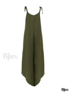 Bjux - Chic Boho Sleeveless Jumpsuit with Pleated Detailing, Elegant Long-length Spaghetti Strap Design, Womens Fashion Piece Summer Solid Jumpsuits And Rompers With Adjustable Straps, Spring Sleeveless Jumpsuits And Rompers With Tie Straps, Sleeveless Jumpsuit With Adjustable Straps For Spring, Summer Cami Jumpsuits And Rompers, Green Jumpsuits And Rompers With Adjustable Straps For Summer, Casual Cami Jumpsuits And Rompers For Summer, Adjustable Straps Jumpsuits And Rompers, Summer Sleeveless Jumpsuits And Rompers With Tie Straps, Solid Sleeveless Jumpsuit With Adjustable Straps