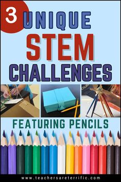 STEM Challenge – These 3 projects use unique building materials- pencils! Perfect for back-to-school time. Reuse the pencils later! Student Supply List, Back To School Stem, Pencil Challenge, Think Poster, Pencil Project, Introduction Activities, Stem Ideas