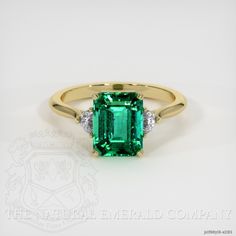 Emerald Ring 3.31 Ct. 18K Yellow Gold | The Natural Emerald Company Luxury Square Cut Green Emerald Ring, Square Cut Green Emerald Ring For Formal Occasions, Classic Baguette Cut Green Emerald Ring, Classic Green Baguette Cut Emerald Ring, Formal Square Cut Green Emerald Ring, Gia Certified Emerald Cut Emerald Ring For May Birthstone, Gia Certified Baguette Cut Green Emerald Ring, Gia Certified Square Cut Green Emerald Ring, Classic Radiant Cut Emerald Ring