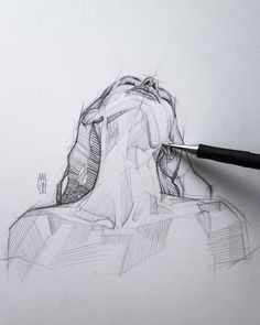 a pencil drawing of a woman's head